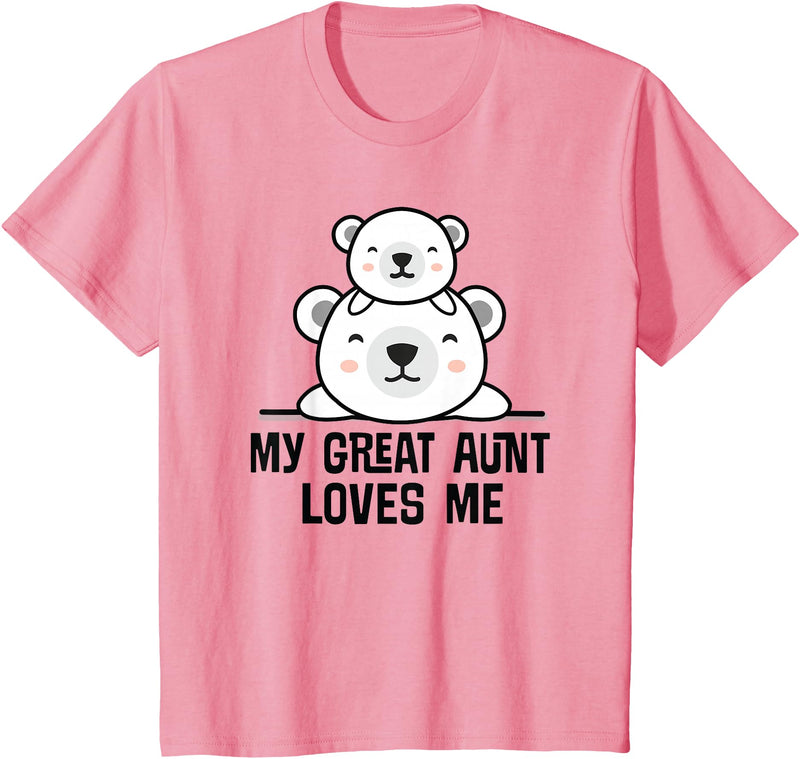 Homewise Shopper Great Aunt My Great Aunt Loves Me Bear T-Shirt - Pink