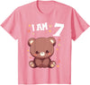 7 years old 7th birthday Bear Kids 7 Years old 7 birthday Bears Boy Girl Bear T-Shirt - Pink