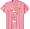 Horseback Riding B-Day Clothing Little Girls 7 Years Old 7th Birthday Horse Graphic Cute T-Shirt - Pink