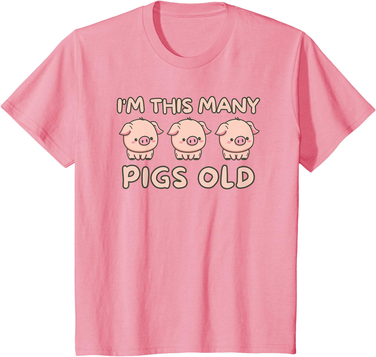 Pigs lover Birthday Gifts Toddler I'm This Many Pigs Old - 3rd Birthday Pig 3 Years Old Bday T-Shirt - Pink