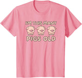 Pigs lover Birthday Gifts Toddler I'm This Many Pigs Old - 3rd Birthday Pig 3 Years Old Bday T-Shirt - Pink