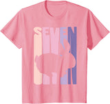 7th Birthday Gift Bunny Rabbit Fan 7 Years Old Girl T-Shirt in Pink