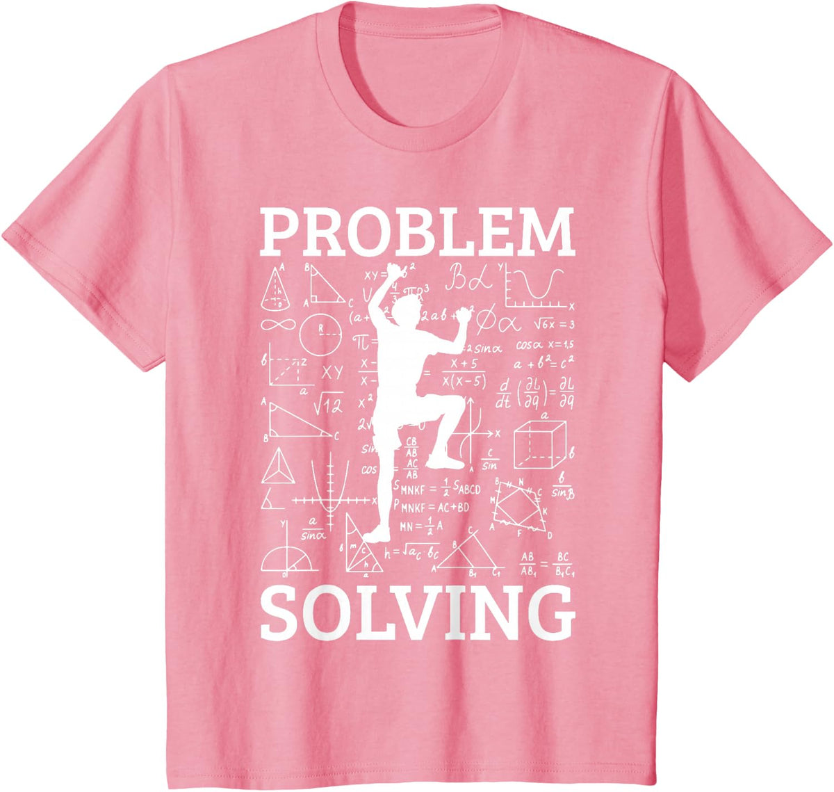 Climbing Problem Solving Rock Climber Bouldering Climb Wall T-Shirt - Pink