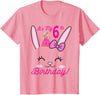 Its My 6th Birthday Girl Bunny Rabbit Theme Party (six) T-Shirt in Pink