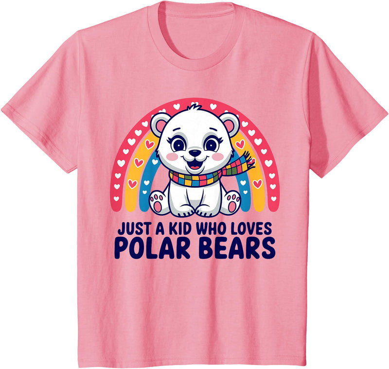 Kids Polar Bear Shirts Kids Children Polar Bear Kids T-Shirt - Pink