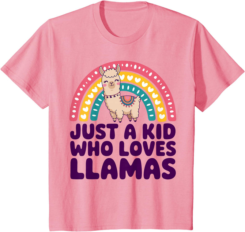 Kids Llama Shirts Childrens Llama Kids T-Shirt - Pink