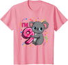 Birthday Gifts For Girls By Raleigh 9th Birthday Shirt For Girls Koala Bear 9 Years Old T-Shirt - Pink