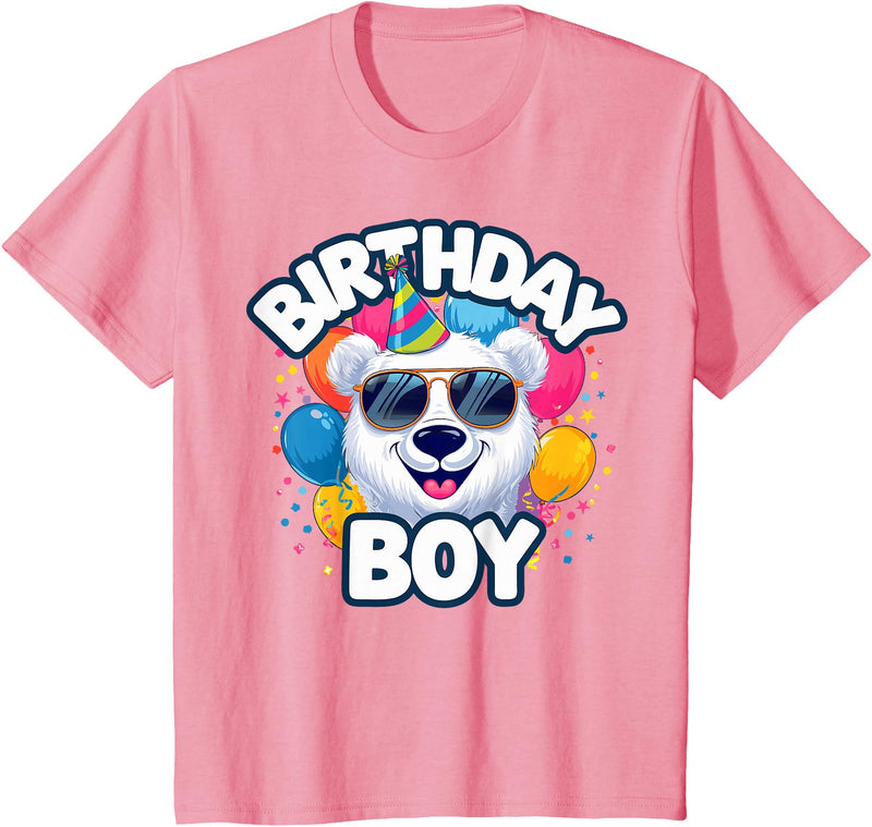 Kids Polar Bear Shirts Kids Birthday Boy Polar Bear Kids T-Shirt - Pink
