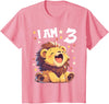3 years old 3rd birthday Lion 3 Years old 3 birthday Lions Boy Girl Lion T-Shirt - Pink