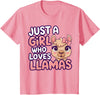 Kids Llama Shirts Girl Llama Kids T-Shirt - Pink