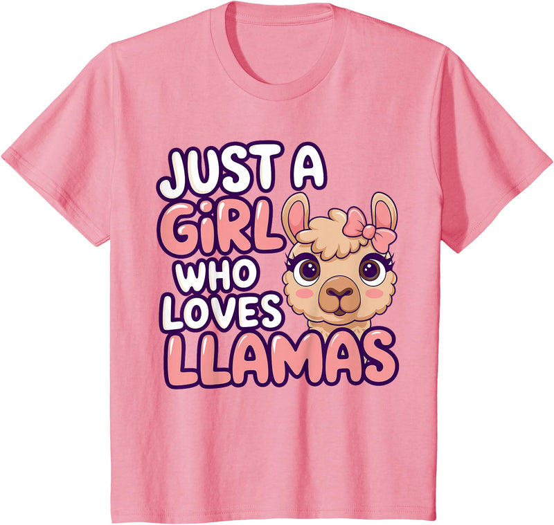 Kids Llama Shirts Girl Llama Kids T-Shirt - Pink