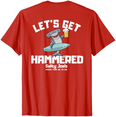 SALTY JOES Salty Joe's - Let's Get Hammered Lightweight, Graphic T-Shirt - size chart