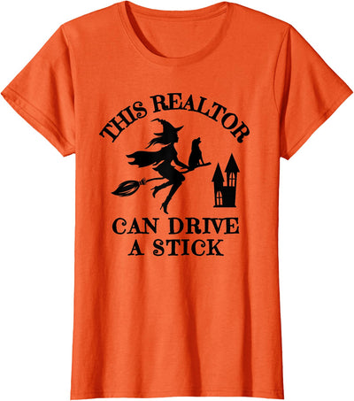 Funny Halloween Realtor Witch Dog Shirts for Women Realtor Funny Halloween Real Estate Costume Witch Dog Mom T-Shirt