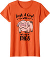 Just A Girl Who Loves Pigs T-Shirt - Orange