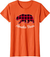 Papa & Mama Bear Outfit Abuela Bear Christmas Pajama Grandmother Red Buffalo Plaid T-Shirt - Orange