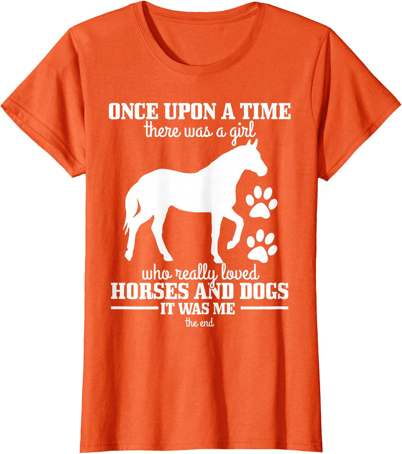 We Love Horses & Dogs - Gifts For Girls Horses & Dogs Funny Horse Girl Gift T-Shirt - Orange
