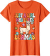 BALARI Just A Girl Who Loves Llamas Cute Groovy Alpaca Llama Kids T-Shirt - Orange