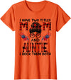 TeeaxArt Mothers Day Buffalo apparel I Have Two Titles Mom And Auntie Red Buffalo Mothers Day T-Shirt - Orange