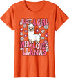 KATYLIN Just A Girl Who Loves Llamas Llama Lover Girls Kids T-Shirt - Orange