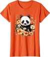 Floral Panda Bear Panda Bear Flowers Floral Girls Kids Funny Cute Panda Lover T-Shirt - Orange