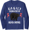 Easily Distracted By Black Bears Long Sleeve T-Shirt - Navy Blue