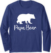 Gifts best dad bear from son daughter cool Bear Papa Cool Best Dad Gifts Father's Day Birthday bears Long Sleeve T-Shirt - Navy Blue