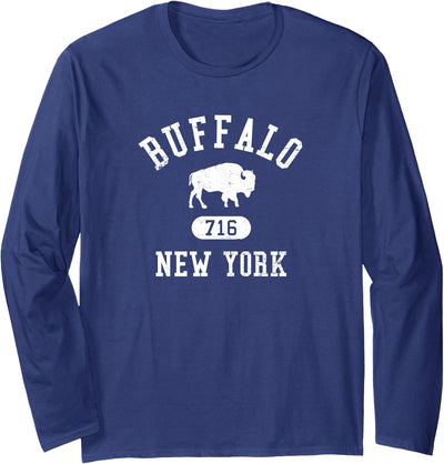 Cow Buffalo New York 716 Collegiate Distressed T-Shirt