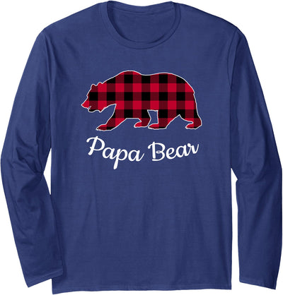 Papa Mama Bear Papa Bear Pajama Red Buffalo Plaid T-Shirt