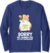 Cute Guinea Pig Tees And Gifts Sorry My Guinea Pig Ate My Homework Guinea Pig School Long Sleeve T-Shirt - Navy Blue