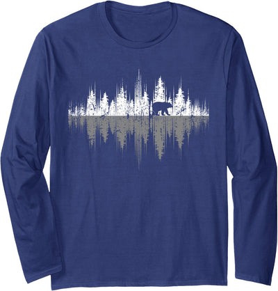 Trees Reflection Wildlife Nature Animal Bear Outdoor Forest Long Sleeve Shirt