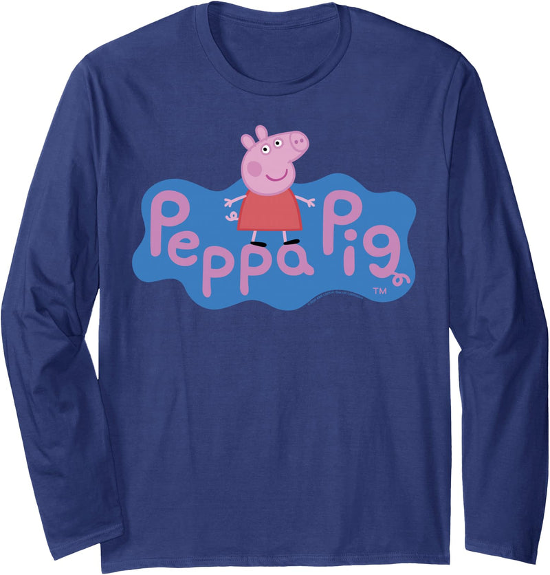 Peppa Pig Peppa Logo Long Sleeve T-Shirt - Navy Blue