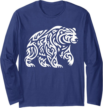 Tribal Grizzly Bear Long Sleeve Shirt