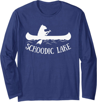 Schoodic Lake Maine Bear Canoe Gift Long Sleeve Shirt