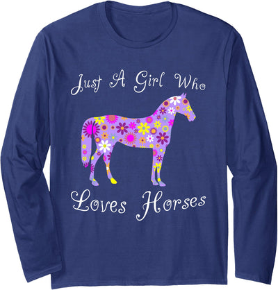 Cartba Horse Co. Fun Cute Just A Girl Who Loves Horses Long Sleeve T-Shirt