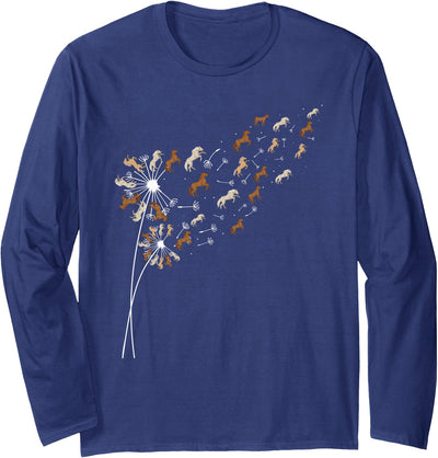 Funny Horse Shirts Dandelion Horses - Horse Lovers Rider Long Sleeve T-Shirt