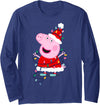 Peppa Pig Christmas Lights Long Sleeve T-Shirt - Navy Blue