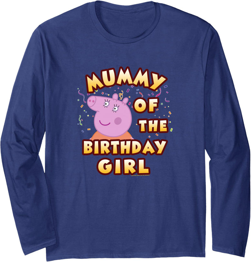 Peppa Pig Mummy of The Birthday Girl Long Sleeve T-Shirt - Navy Blue