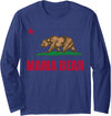 Tee Styley California Flag Mama Bear Long Sleeve Shirt - Navy Blue