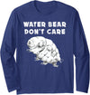Funny Water bear Science Microbiology Apparel Co. Water Bear Don't Care Funny Tardigrade Microbiology Kids Long Sleeve T-Shirt - Navy Blue