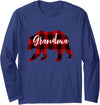 Best Nana Bear Grandma Christmas Plaid Shirts Women Grandma Bear Grandma Christmas Plaid Long-sleeve Shirt - Navy Blue