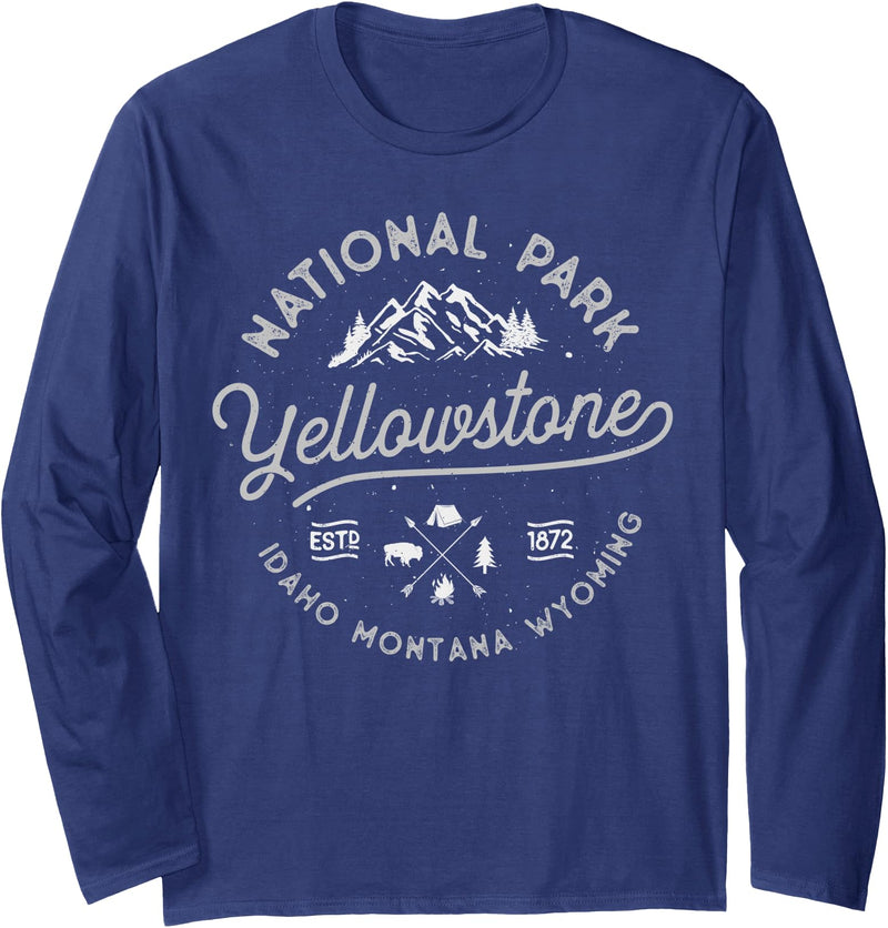 Yellowstone National Park Clothing Co. Yellowstone US National Park Bison Buffalo Vintage Men Women Long Sleeve T-Shirt -