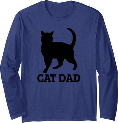 Cat Long Sleeve Shirts for Men and Women Cat Dad Long Sleeve T-Shirt | Mens Cat Tee Long Sleeve T-Shirt