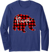 Red Plaid Matching Family Bear Buffalo Red Plaid Nana Bear Shirt Matching Pajama Family Buffalo Tee - Navy Blue