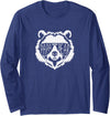 Grandpa Bear Grizzley Papa Bear Face with Sunglasses Long Sleeve T-Shirt - Navy Blue