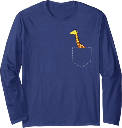 Cute Giraffe in Bag Cool Large Giraffe Large Long Sleeve T-Shirt - Adult Unisex