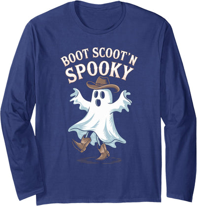 Halloween Costume 2024 Boot Scootin Spooky Funny Country Music Halloween Costume Long Sleeve T-Shirt