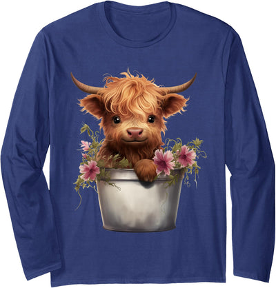 Mini Highland Cow Long T-Shirt