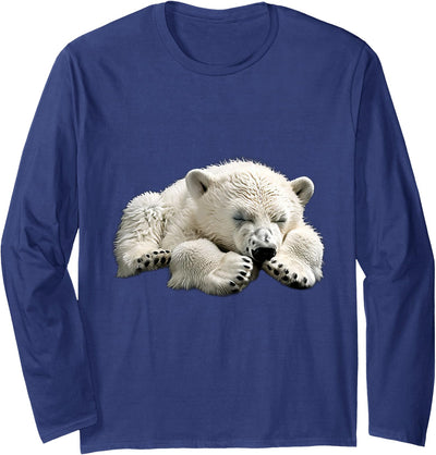 Animal Sleeping Design Polar Bear Sleeping Long Sleeve T-Shirt