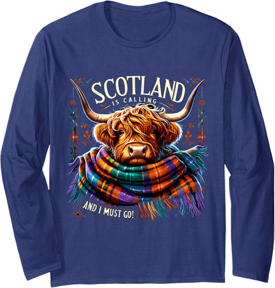 Highland Cow Scotland Is Calling Scotland Vacation T-Shirt