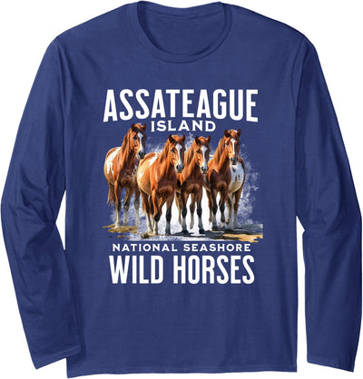 Assateague island By HustlaGirl Assateague Island National Seashore Wild Horses Long Sleeve T-Shirt